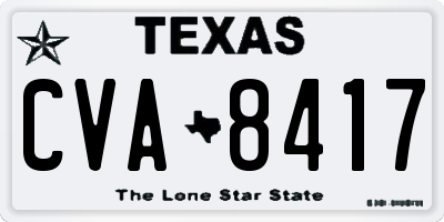 TX license plate CVA8417