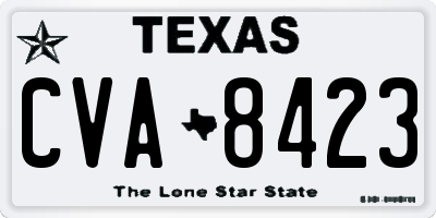 TX license plate CVA8423