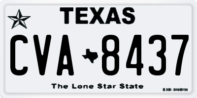 TX license plate CVA8437