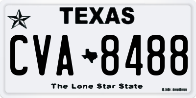 TX license plate CVA8488