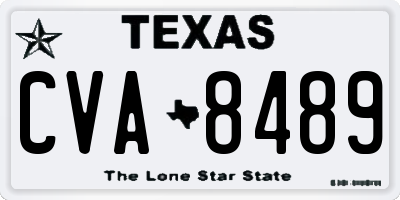 TX license plate CVA8489