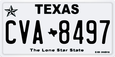 TX license plate CVA8497
