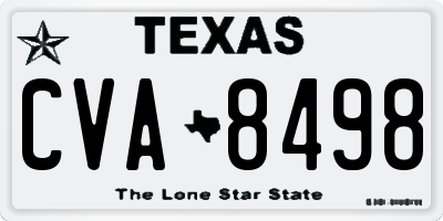 TX license plate CVA8498