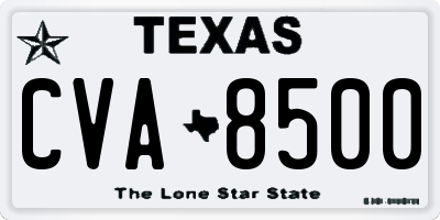 TX license plate CVA8500