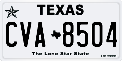 TX license plate CVA8504