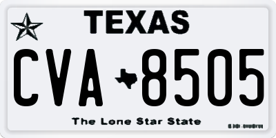 TX license plate CVA8505