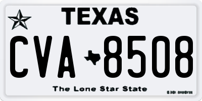 TX license plate CVA8508