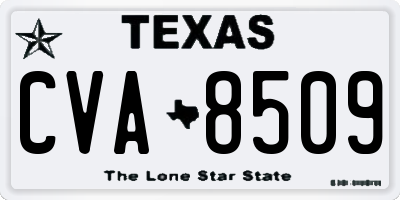 TX license plate CVA8509