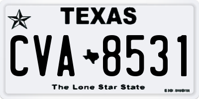 TX license plate CVA8531