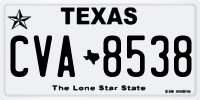 TX license plate CVA8538