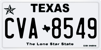 TX license plate CVA8549