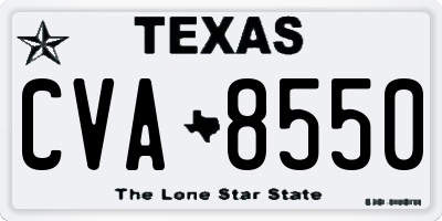TX license plate CVA8550