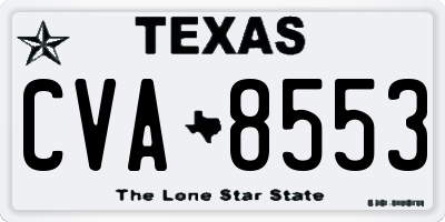 TX license plate CVA8553