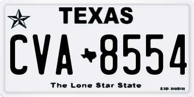 TX license plate CVA8554