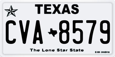 TX license plate CVA8579