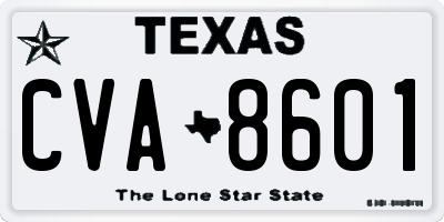 TX license plate CVA8601