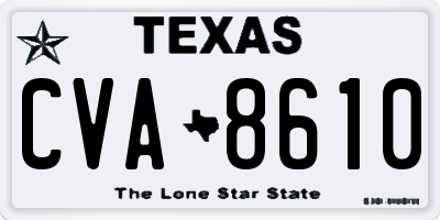 TX license plate CVA8610