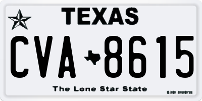 TX license plate CVA8615