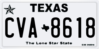 TX license plate CVA8618