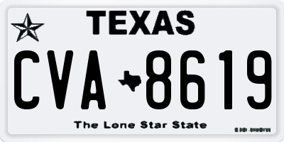 TX license plate CVA8619