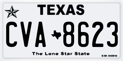 TX license plate CVA8623