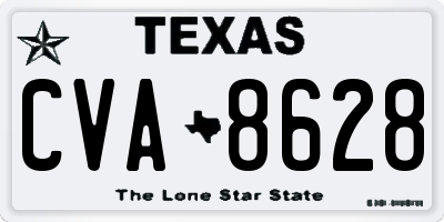 TX license plate CVA8628