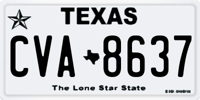 TX license plate CVA8637