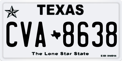 TX license plate CVA8638