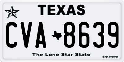 TX license plate CVA8639