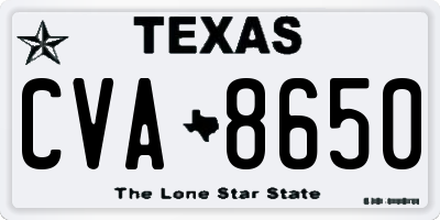 TX license plate CVA8650
