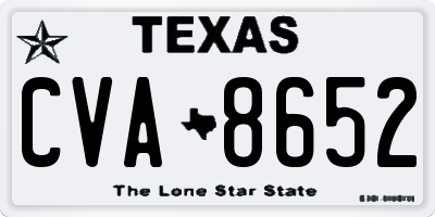 TX license plate CVA8652
