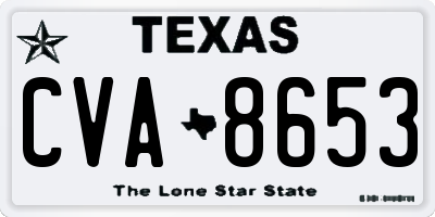 TX license plate CVA8653