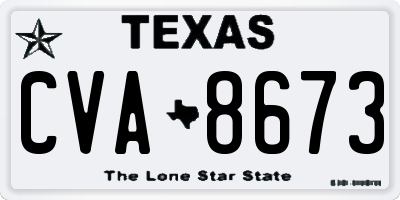 TX license plate CVA8673