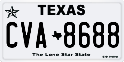 TX license plate CVA8688