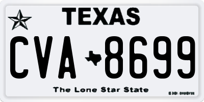 TX license plate CVA8699