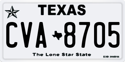 TX license plate CVA8705
