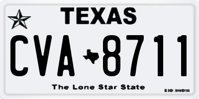 TX license plate CVA8711