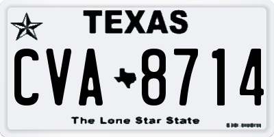 TX license plate CVA8714