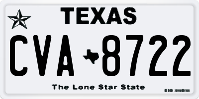 TX license plate CVA8722