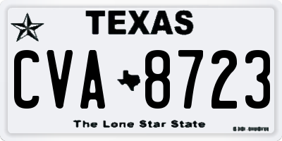 TX license plate CVA8723