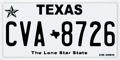 TX license plate CVA8726