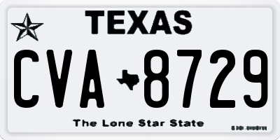 TX license plate CVA8729