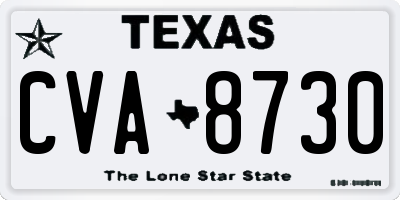 TX license plate CVA8730