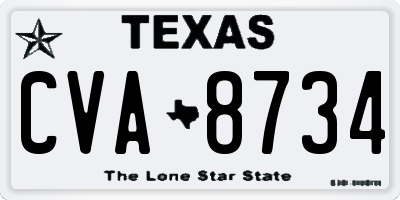 TX license plate CVA8734