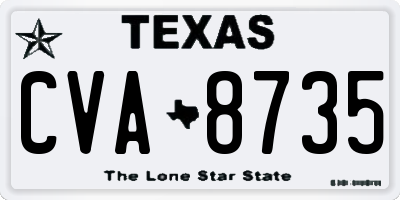 TX license plate CVA8735