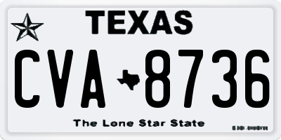 TX license plate CVA8736