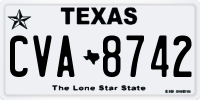 TX license plate CVA8742