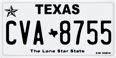 TX license plate CVA8755