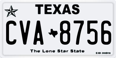 TX license plate CVA8756