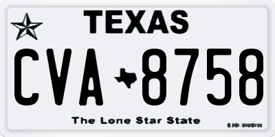 TX license plate CVA8758